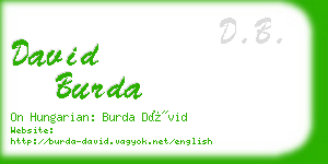 david burda business card